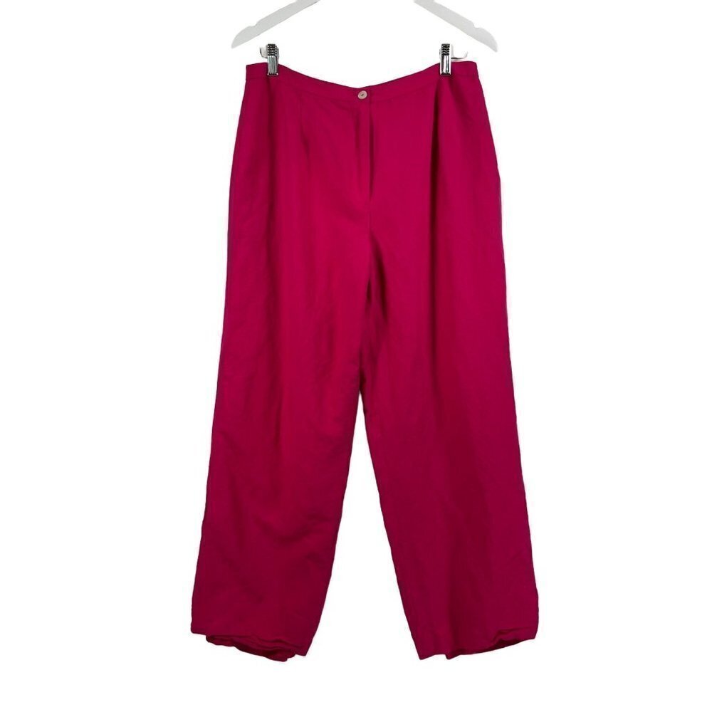 𝅺bloomingdale's Pink Pants Linen Blend Straight Leg size 12